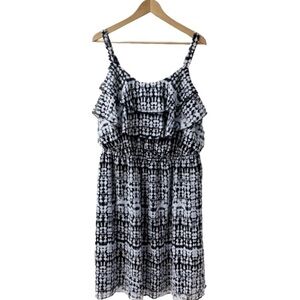 FADED GLORY Vintage Sun Dress 3X (22W-24W) Chiffon Ruffle Adjustable Strap NEW